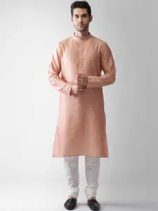 KISAH Men Brown Regular Kurta with Churidar