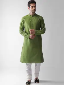 KISAH Men Green Regular Kurta with Pyjamas