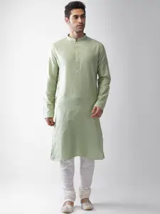 KISAH Men Green Regular Kurta Pyjamas with Jacket
