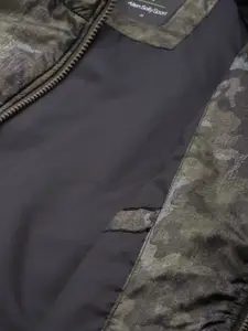 Allen Solly Sport Men Olive Green Camouflage Bomber Jacket