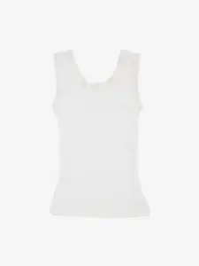 Kanvin Girls Pack Of 2 Off White Ribbed Thermal Tops