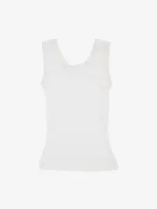 Kanvin Girls Pack Of 2 Off White Solid Thermal Tops