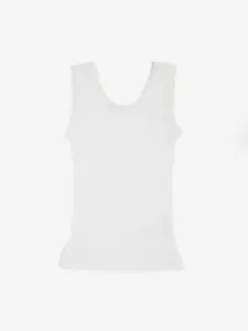 Kanvin Girls Pack of 2 Off-White Ribbed Thermal Tops