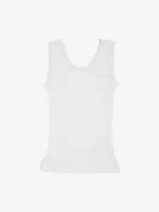 Kanvin Girls Pack Of 2 Off White Self Design Thermal Tops