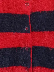 Chicco Girls Red & Navy Blue Striped Crop Pullover
