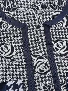 Chicco Infant Girls Navy Blue & White Self Design Pullover