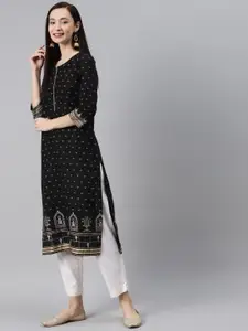 Rangriti Women Black Ethnic Motifs Kurta