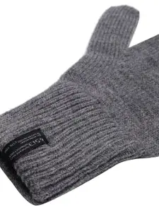 513 Men Grey Melange Solid Knitted Glove