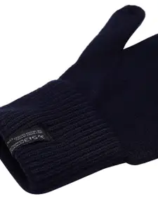 513 Men Navy Blue Solid Knitted Gloves