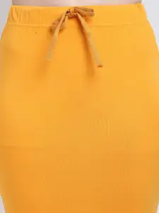 Sugathari Women Yellow Solid Mermaid Like-Fit Saree Shapewear