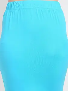 Sugathari Women Turquoise Blue Solid Mermaid Like-Fit Saree Shapewear