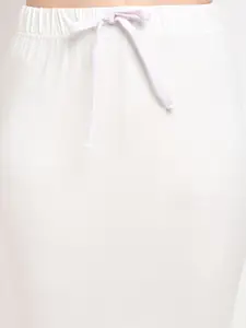 Sugathari Women White Solid Mermaid Like-Fit Saree Shapewear