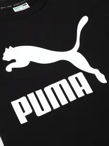 Puma Boys Black Pure Cotton Printed T-shirt