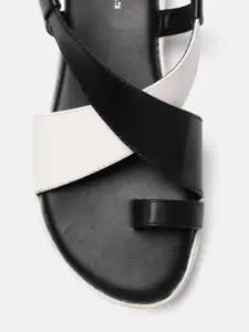 Roadster Women Black & White One Toe Flats