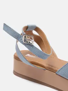 Roadster Blue Solid Flatform Heels
