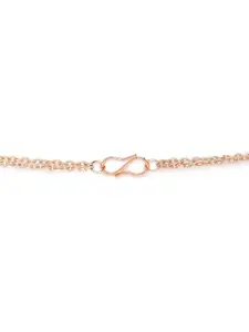 Mahi Rose Gold Rose Gold-Plated Layered Pendant Necklace