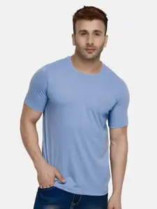 CHKOKKO Men Blue T-shirt