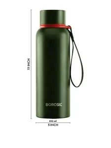 BOROSIL Trek Double Wall Vacuum Insulated Water Bottle Flask 850 ml