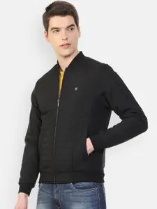 Louis Philippe Men Black Bomber Jacket