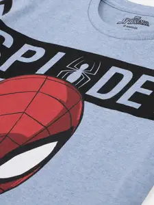 Kids Ville Boys Blue & Red Spiderman Printed T-shirt