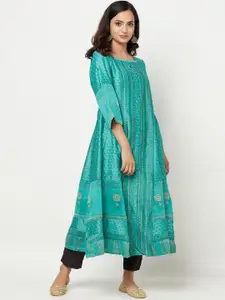 Fabindia Women Black Ethnic Motifs Printed Kurta