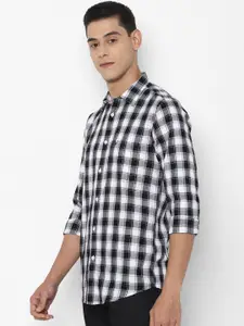 Allen Solly Men Black Slim Fit Opaque Checked Cotton Casual Shirt