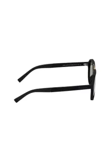 Timberland Men Yellow Lens & Black Aviator Sunglasses With UV Protected Lens TB9142 56 02R