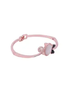 AQUASTREET Women Rose Gold-Plated Crystals Crystal Studded Cuff Bracelet