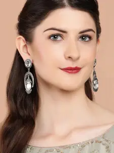 Anouk Silver-Toned Set Of 2 Handcrafted Drop Earrings