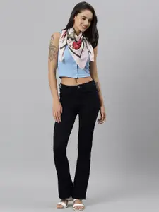 Tossido Women White & Green Printed Scarf