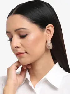 Ruby Raang Rose Gold Contemporary Hoop Earrings