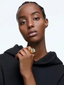 SWAROVSKI Women Gold Toned Copper Gold Plated Dulcis Cocktail Ring