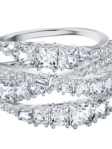 SWAROVSKI Rhodium-Plated Twist Wrap Ring