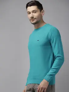 Blackberrys Men Blue  Self Design Pullover