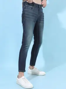 KETCH Men Blue Tapered Fit Low Distress Heavy Fade Stretchable Jeans