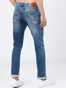 KETCH Men Blue Slim Fit Low Distress Heavy Fade Stretchable Jeans