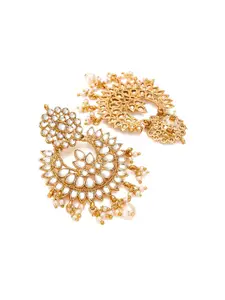 aadita Gold-Toned Geometric Chandbalis Earrings