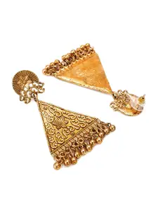 aadita Gold-Toned Geometric Drop Earrings