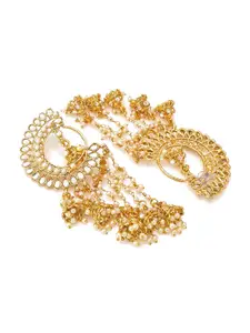 aadita Gold-Toned Geometric Chandbalis Earrings