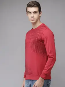 Park Avenue Men Maroon Brand Logo Printed Sweatshirt