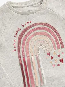 mothercare Girls Grey Rainbow Patchwork Sweatshirt