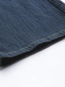 The Roadster Lifestyle Co Women Blue Flared Light Fade Stretchable Crinkled Fabric  Jeans