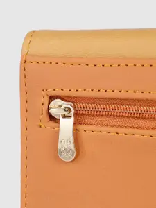 Baggit Women Yellow & Orange Solid Synthetic Three Fold Wallet