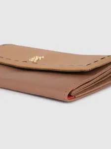 Baggit Women Beige Two Fold Wallet with Sling Strap