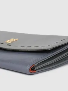 Baggit Women Blue Two Fold Wallet with Sling Strap