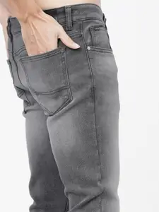 KETCH Men Grey Slim Fit Heavy Fade Stretchable Jeans