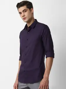 Louis Philippe Sport Men Purple Slim Fit Opaque Casual Shirt