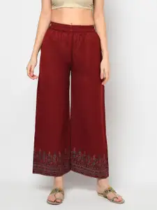 Safaa Maroon & Blue Viscose Rayon Unstitched Dress Material