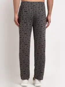 MACK JONNEY Men Grey & Black Self-design Track Pants