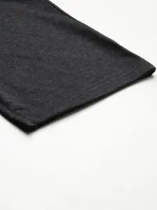 NOT YET by us Women Charcoal Grey Solid Cotton Lounge Pants